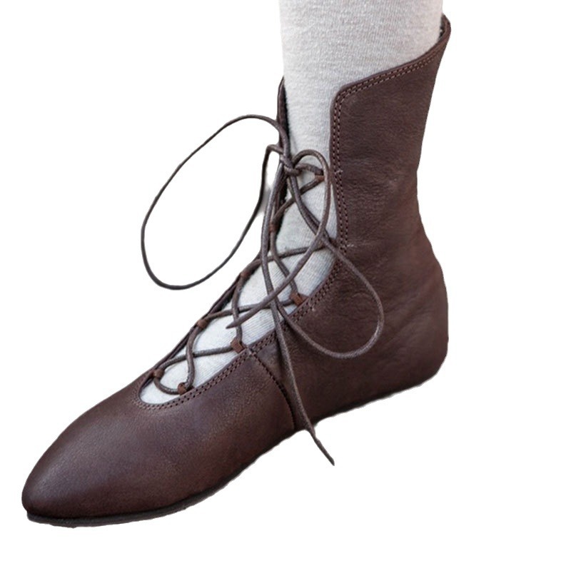 Women'S Accessories For Shoes - Medieval Steampunk Cross Lace Up Leather