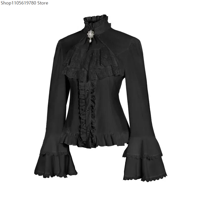 Women'S Accessories Louis Vuitton - Lolita Lace Shirt Ruffle High Collar