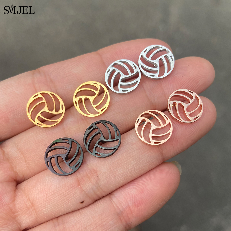 Women'S Volleyball Accessories - Punk Black Volleyball Earrings for Women