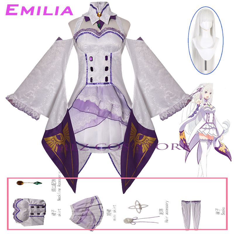 Emilia Cosplay Anime Re Zero K - огляд і ціна Women Accessories Products
