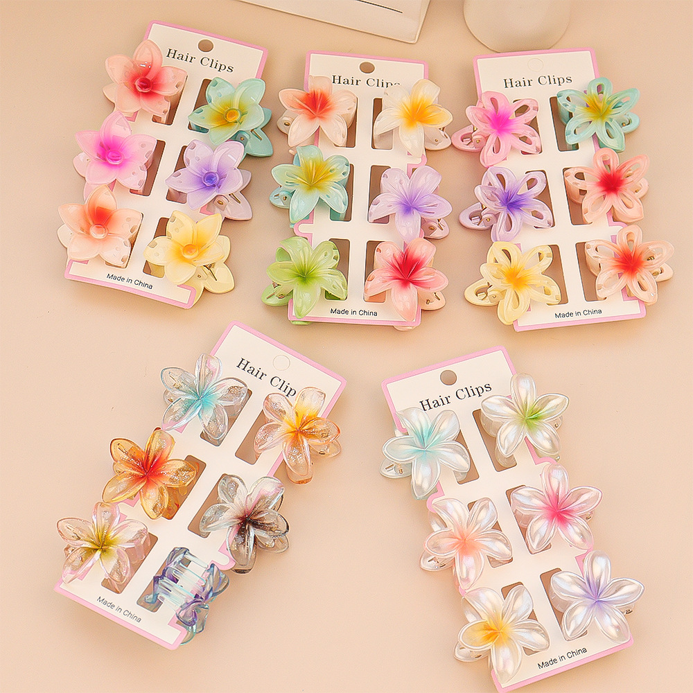 6Pcs Fashion Colorful Transpar - огляд і ціна Hair Claw Clip Set