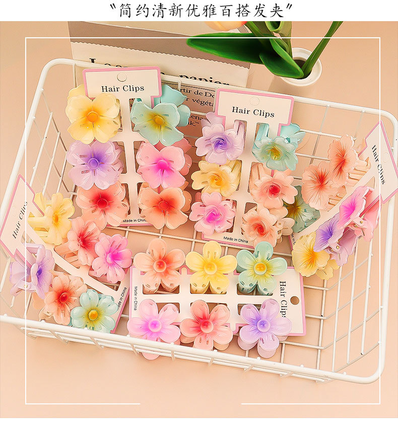 6Pcs Fashion Colorful Transpar - огляд і ціна Hair Claw Clip Set