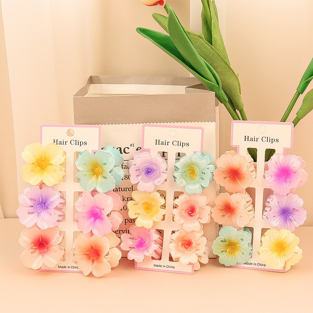 6Pcs Fashion Colorful Transpar - огляд і ціна Hair Claw Clip Set