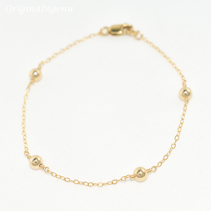 14K Gold Filled Beads Bracelet - огляд і ціна Beaded Anklet Chain