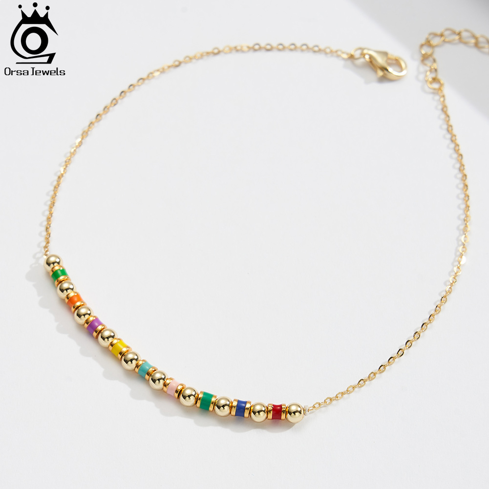 ORSA JEWELS 925 Sterling Silve - огляд і ціна Beaded Anklet Chain