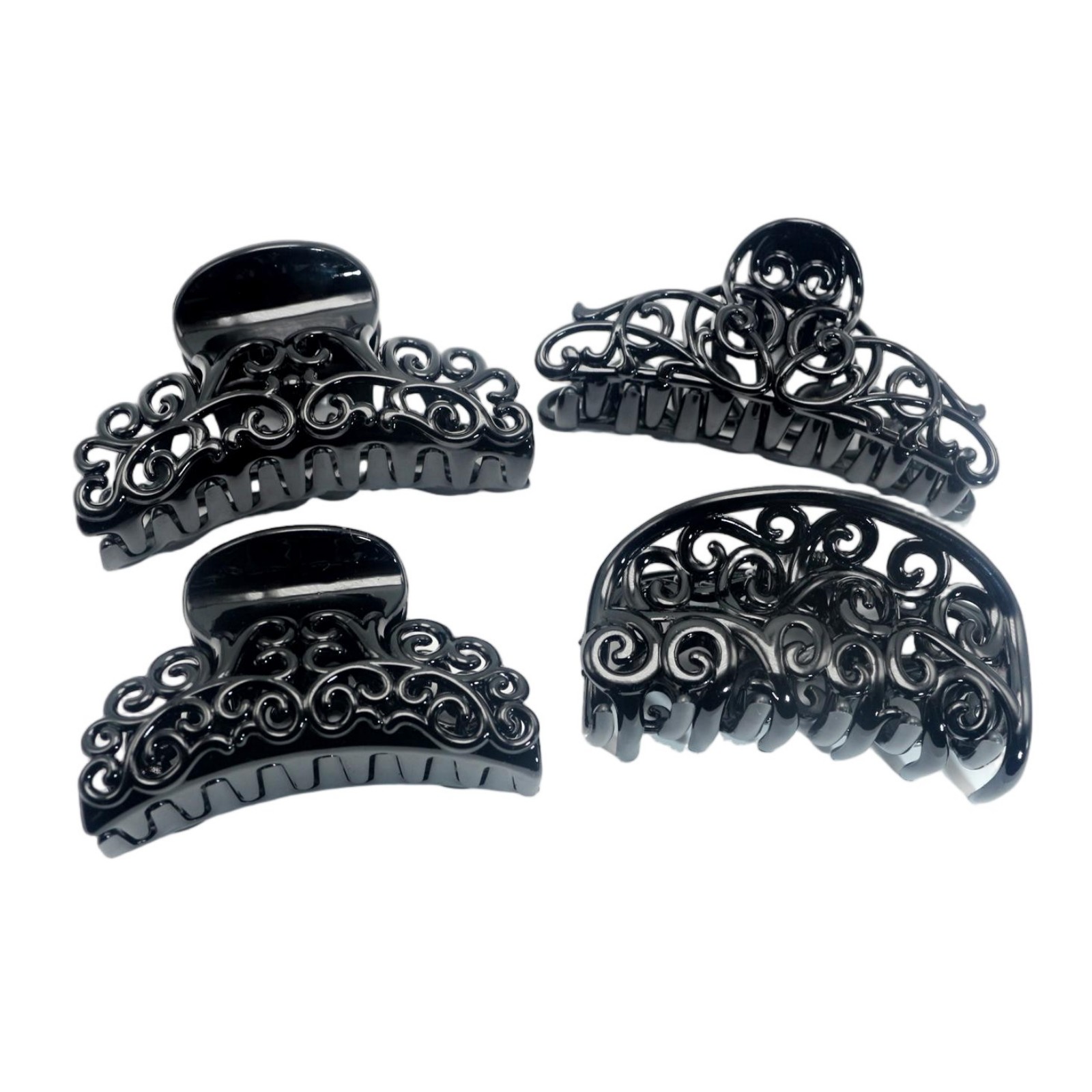 4pcs Black Plastic Hair Claws  - огляд і ціна Hair Claw Clip Set